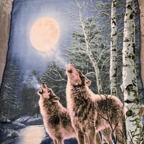 James Meger Wolves Moon Fleece Throw Blanket Cabin Decor Kids - Picture 6 of 7