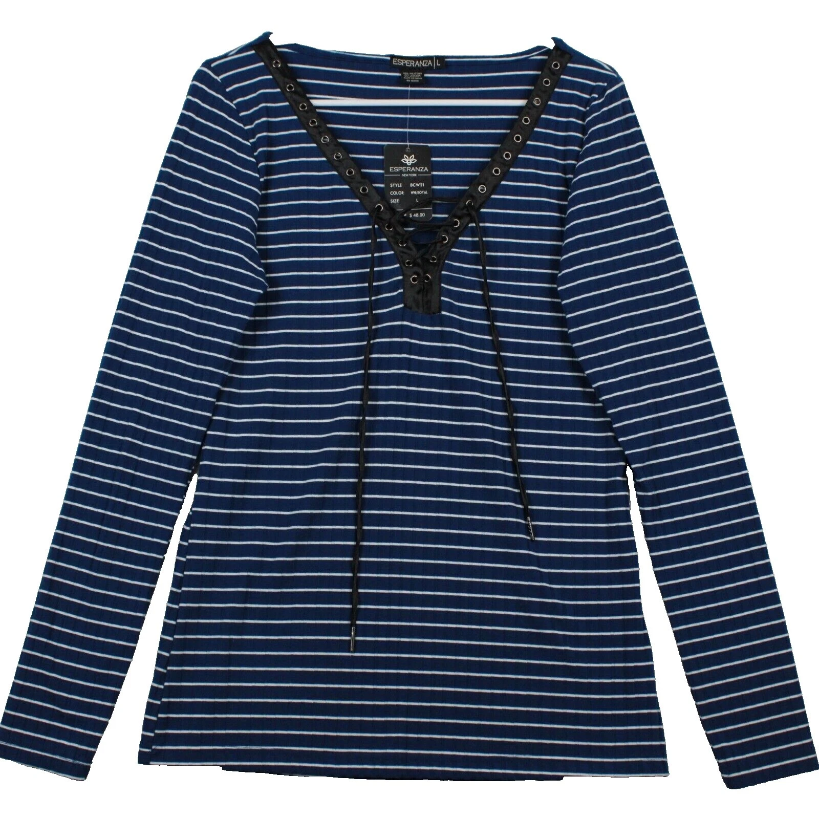 Camisetas a rayas de negocios de viscosa para Mujeres