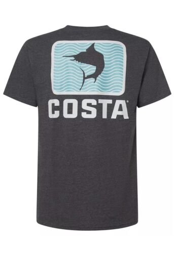Costa Waves Marlin T-Shirt Medium Dark Heather New Fishing!