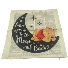 decorative throw pillow cover pooh bear to the moon and back