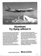 Alcoa Aluminum Try flying Without it 1970's Original Vintage Print Ad