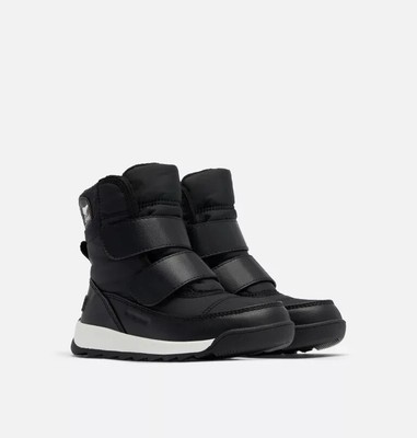 Sorel Whitney II Strap Kids 4 Black Waterproof Insulated Winter Boots NV3919-010