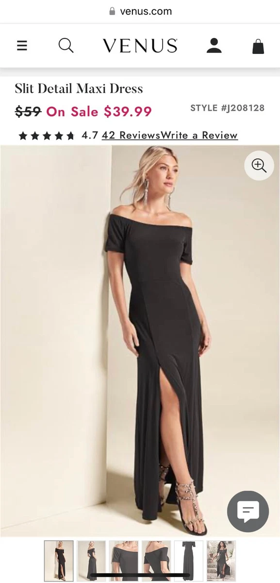 Venus black maxi dress cheap