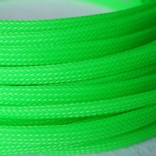 3mm-40mm Fluorescent Green Braided Cable Sleeving/Sheathing/Auto Wire Harnessing