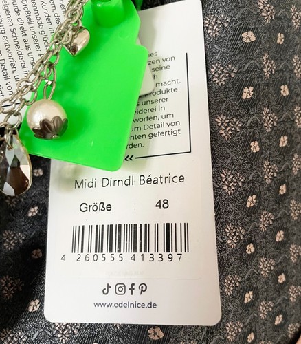 EDELNICE Midi Dirndl Béatrice 2-teilig, grau-rosa - Größe 48 - Bild 4 von 5