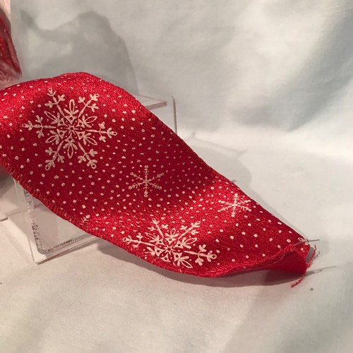 Wired Christmas Ribbon Woven Snowflake 2 1/2" Red 10 Yard Spool $10.99 - Picture 4 of 7