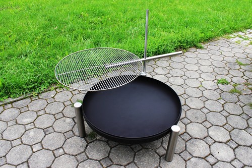 Feuerschale mit Grill Ø 50 cm, Feuerstelle, Profi Feuerschale, Holzkohlegrill - Bild 5 von 12