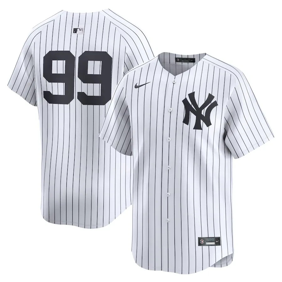 Men's Yankees 99# Aaron Judge  White Home Limited Player Jersey
