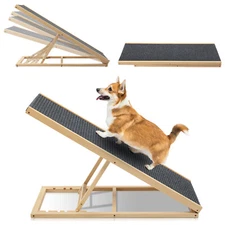 Large Dog Pet Ramp Stairs with Adjustable Height for Bed Couch Car Truck SUV