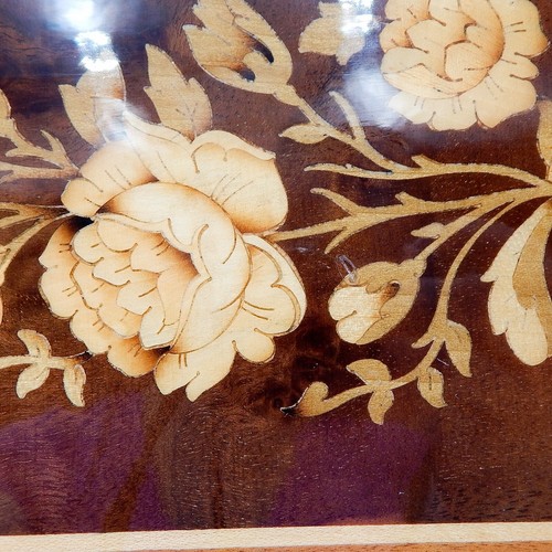 Notturno Intarsio Flowers Inlaid Wood Plaque Sorrento Italy Marked 14.75 Inch - Picture 11 of 11