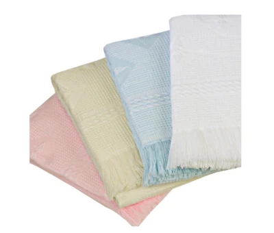 BABY POWERS BABYPOWERS GROSSE BABY SCHAL DECKE 122X122CM WEISS CREME ROSA BLAU STERN DESIGN