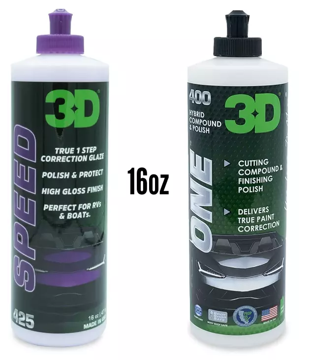 FREE SHIP 16oz 3D ONE SPEED Combo Rub Compound Polish Wax
