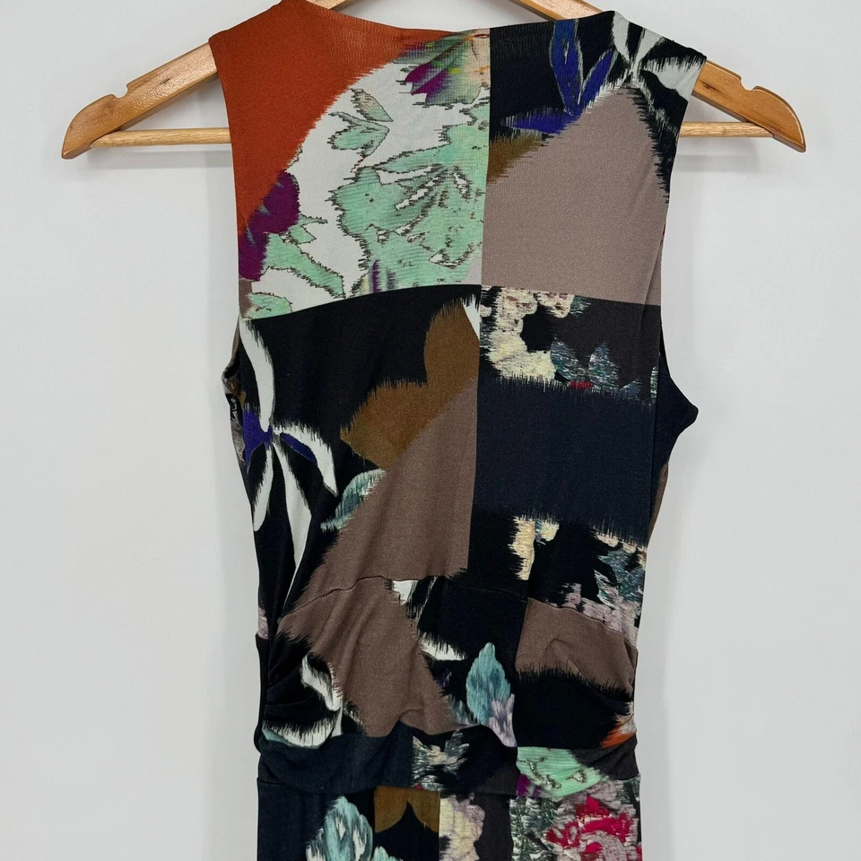 Maxi Vestido Etro Milano Abstrat Colorido Patchwork Maximalismo Elastizado Fluido Talla 6 Foto 4 de 4