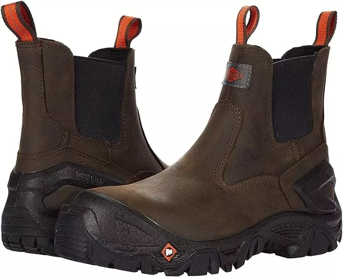 MERRELL MENS WORK STRONGFIELD CHELSEA COMPOSITE TOE BOOTS SIZE 13
