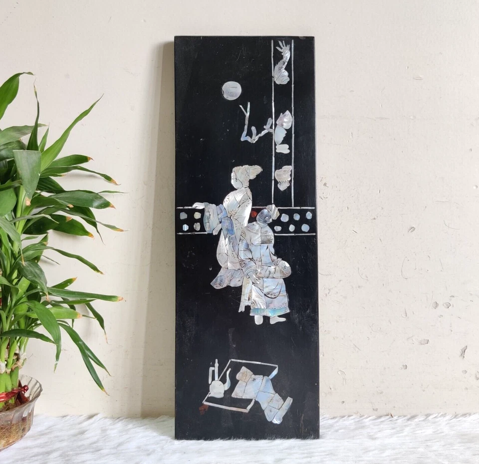 Антикварная настенная инкрустация перламутром японских художников Shibayama WN274 - Изображение 2 из 4