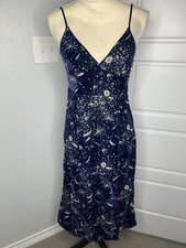 Urban Outfitters Women’s XS Rooftop Blue Velvet Constellation Midi Dress