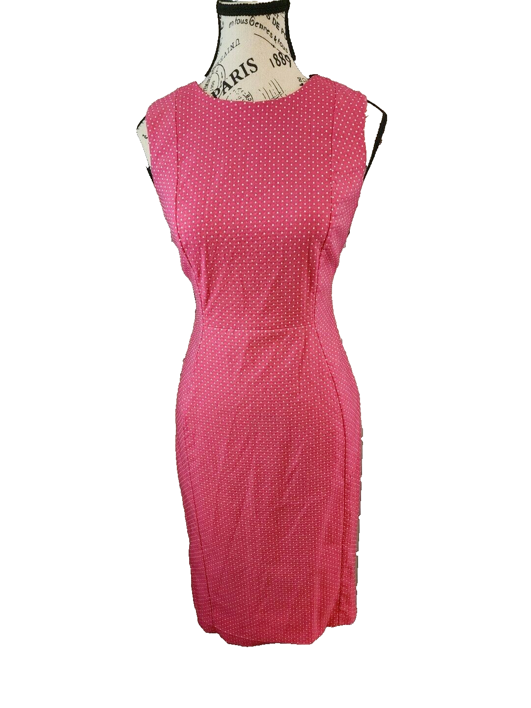 CALVIN KLEIN red rayon polka dot dress- size 8