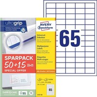 Avery Zweckform 6121-65 Universal Etiketten (3.250 Plus 975 Klebeetiketten Extra