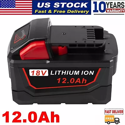 12Ah Battery For Milwaukee For M18 18V Lithium High Output 48-11-1880 48-11-1890