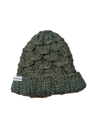 Three Bird Nest Hat Beanie Green Chunky Knit Soft Winter  display picture 1