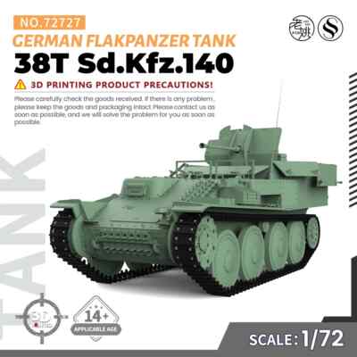 MRY-SFW 727 1/72 25mm Military Model Kit German 38T Sd.Kfz.140 Flakpanzer Tank