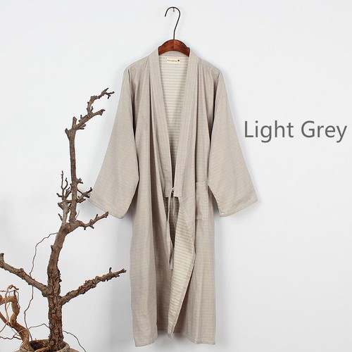 hommes japonais KIMONO YUKATA long peignoir pyjama Ceinture robe en coton - Foto 7 di 18