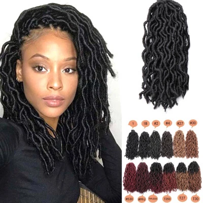 12" Short Curly Wavy Faux Locs Goddess Locs Crochet Hair Braiding Hair Extension