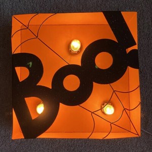 NWTA Glitter Light-Up “Boo!” Halloween Box Sign/Decoration, 9.5”L  x 3”W x 9.5”H