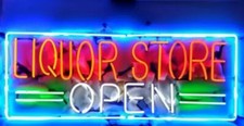 Liquor Store Open 24"x12" Neon Sign Lamp Light Decor Wall Bar Party Hanging