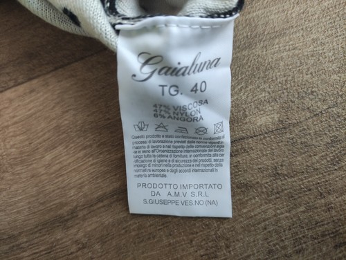 Gaia Luna precious cardigan pois con applicazioni viscosa nylon angora taglia 40 - Imagen 5 de 7