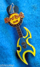 STOCKHOLM SWEDEN BLUE & YELLOW CUSTOM BLADE DESIGN GUITAR Hard Rock Cafe PIN LE