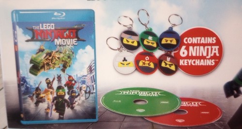 Lego Ninjago Movie (Blu-ray/DVD/2018 Digital), 6 Bonus Keychains, Franco, Chan - Picture 3 of 7
