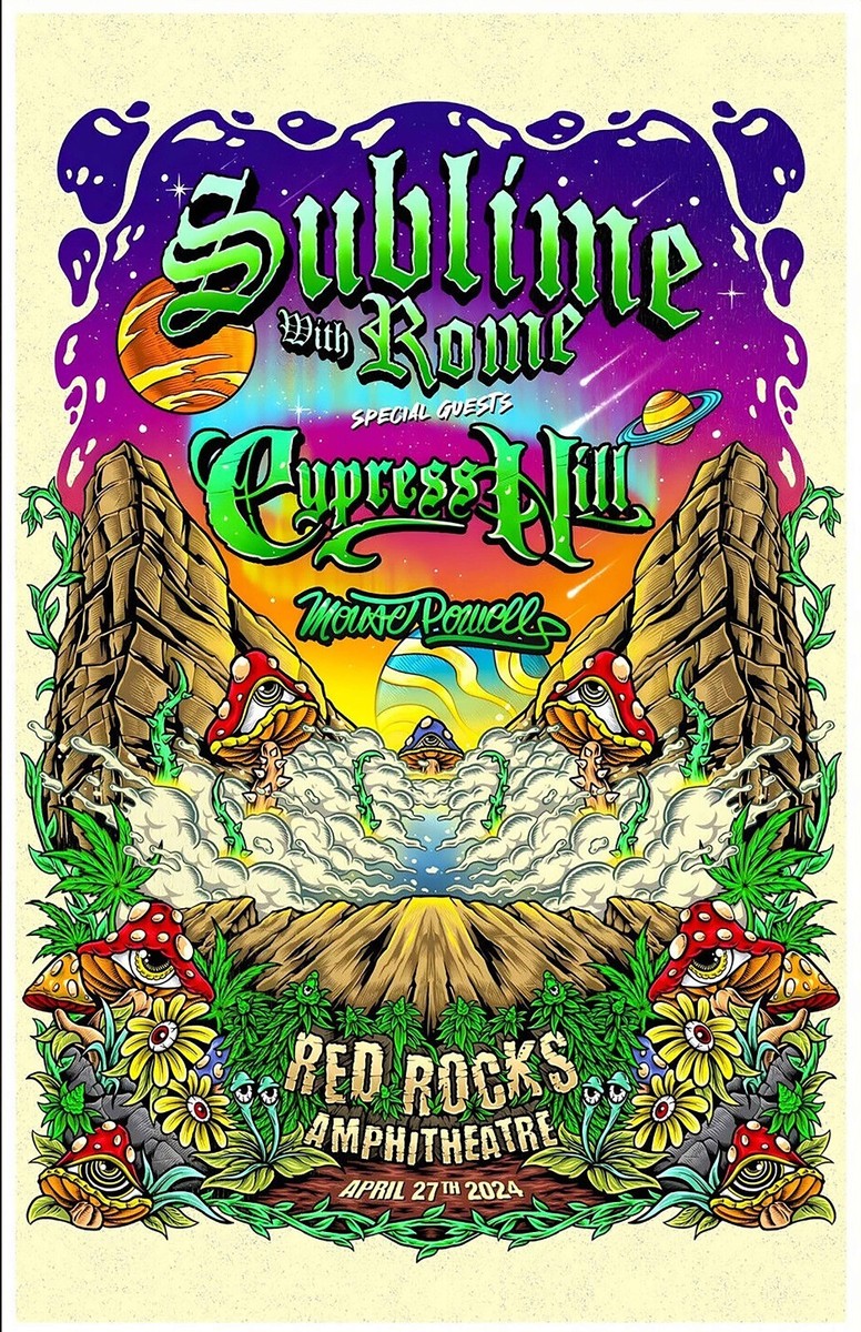 SUBLIME WITH ROME CYPRESS HILL Red Rocks Amp 2024 Framed Concert