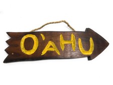 Oahu Arrow Driftwood Sign 12" - Tropical Decor  dpt529030
