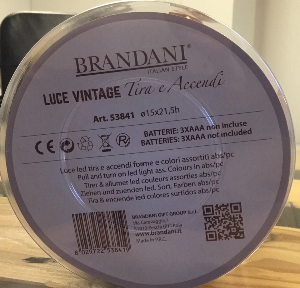 Brandani Lampada Senza Fili Vintage Tira E Accendi cm 15x22h Miglior Prezzo - Immagine 4 di 4