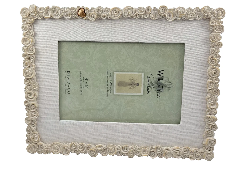 Picture Frame Willow Tree /Roses Design / Susan Lordi 4x6 Photo /Demdaco - Image 2 of 4
