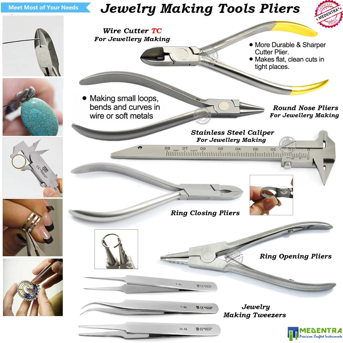 Jewelry Making Plier Hobby Wire Round Nose Pliers Beads Tweezers Kit