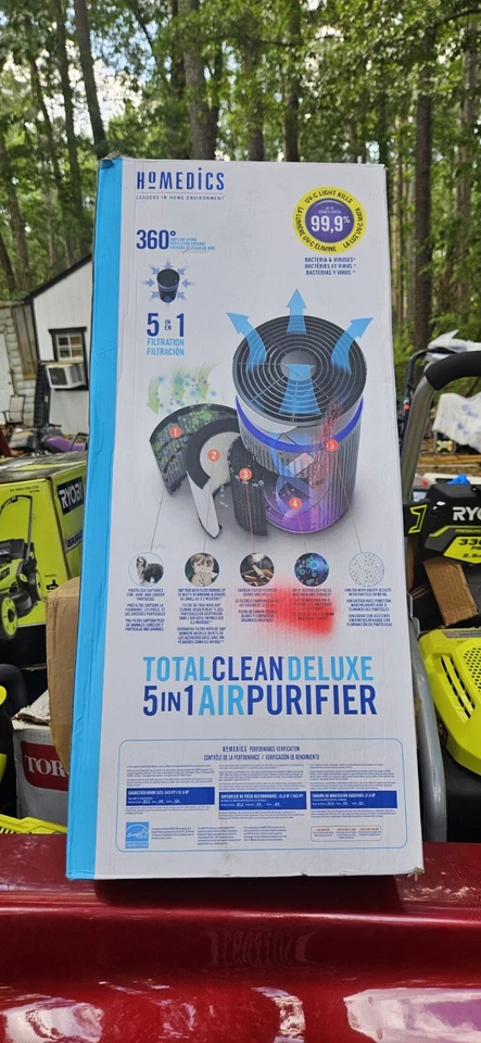 Homedics AP-T45-BK 空气净化器,抗过敏原清洁剂 UV-C 浅黑色 — 第 3/4 张图片