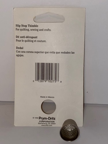 Dritz Slip Stop Thimble 162-L zinco nichelato nuovo e sigillato e usato uno taglia 8 - Foto 9 di 11