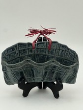 Pottery  Wall Pocket Blue  Handmade 3 Pocket  Signed Lynda A Smith