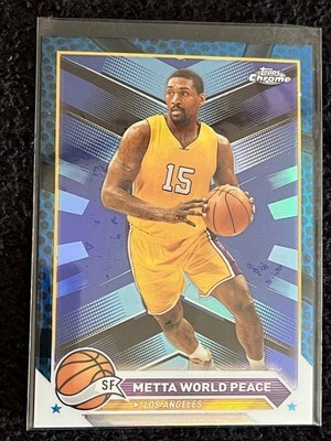 2023-24 TOPPS CHROME BLUE BASKETBALL METTA WORLD PEACE LAKERS