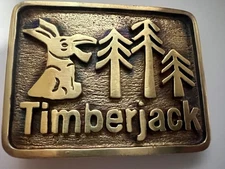 Timberjack Forest Donkey Belt Buckle BRASS Tone Metal Very Sturdy