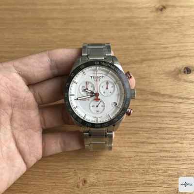 Tissot PRS 516 Chronograph T100.417.11.031.00 Quarz weißes Zifferblatt Herrenuhr 42mm