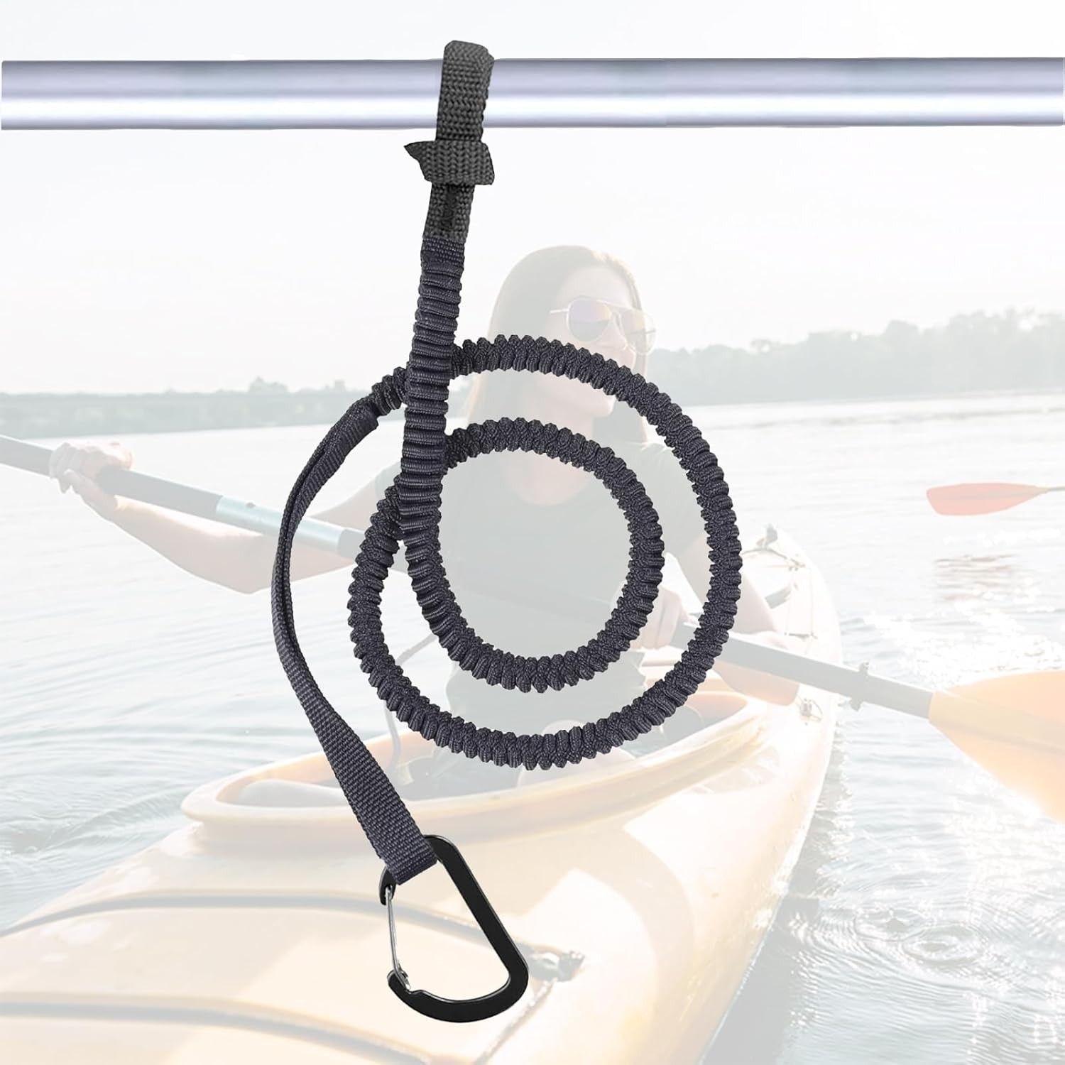 Paddle Leash, 3-7 Ft Stretchable Strap Lanyard Rope Color: B
