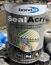 Bond It 5Kg Seal Acryl Roof Repair Paint Grey Roofing Waterproofer 1 coat