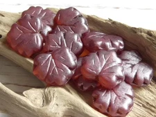 10 - 13x11mm CZECH TRANSLUCENT AMBER ROSE MAPLE LEAF MAPLE TREE BEAD AUTUMN FALL