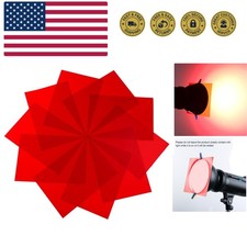 9 Pack Red Gel Light Filter Red Lighting Gel Sheets Colored Film to Cover Lig...