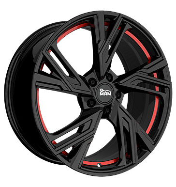 MAM RS5 8,5x19 ET30 BLACK PAINTED RED INSIDE Alufelge