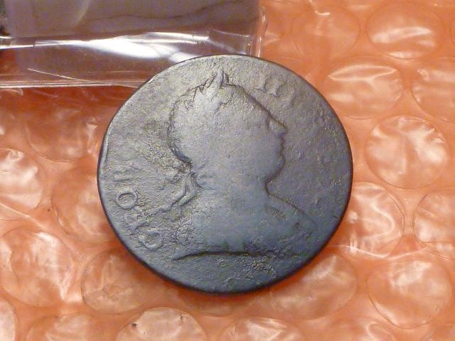 Non Regal 1772 George III  Revolutionary War Era Colonial Times Halfpenny #B