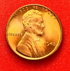 1945-P Lincoln Wheat Cent Penny GEM RED BU From an Original Bank Roll